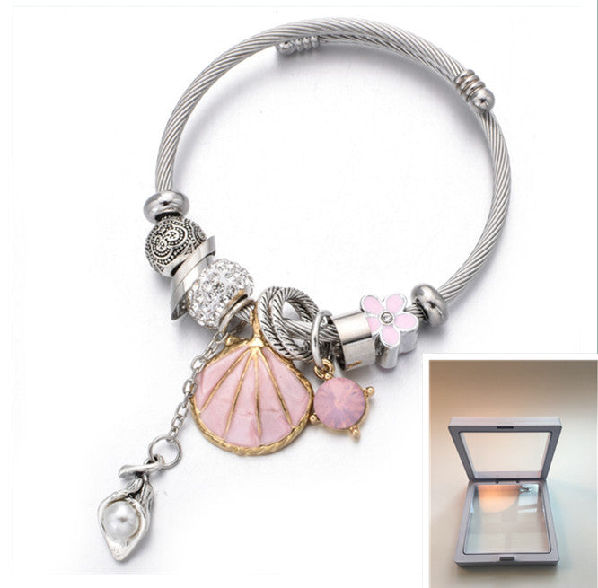 Shell string crystal bracelet