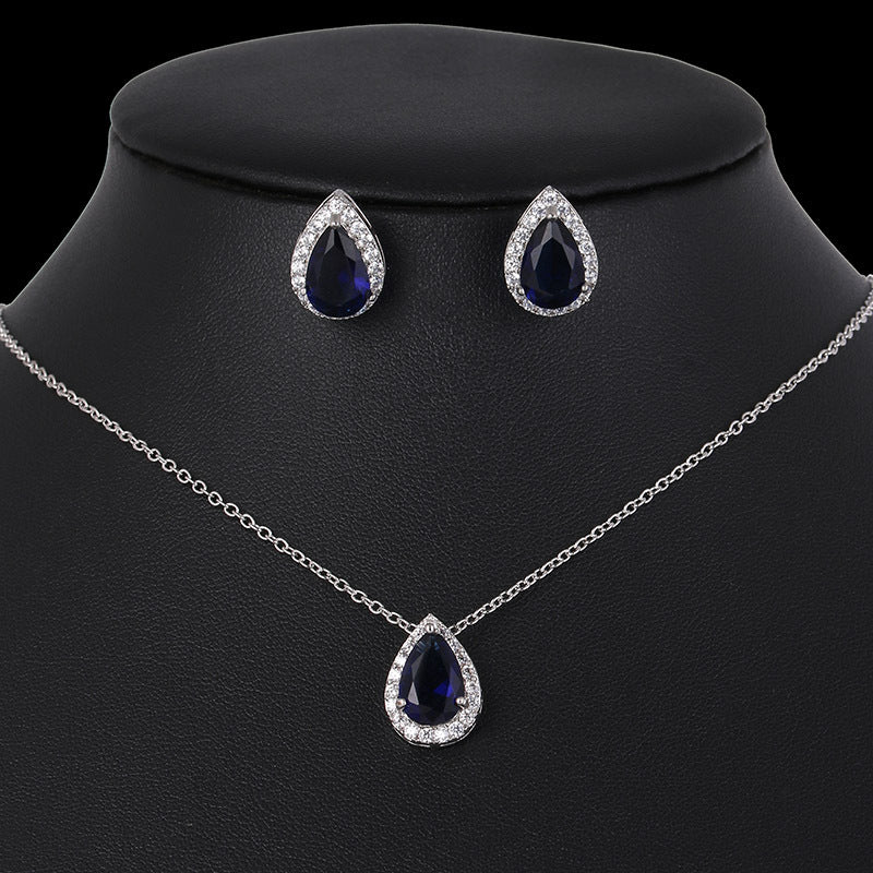 Water drop earrings necklace set