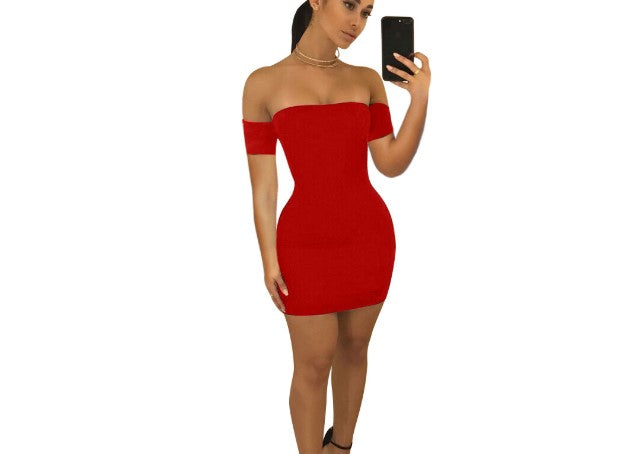 summer sexy short-sleeved bag hip skirt nightclub dress