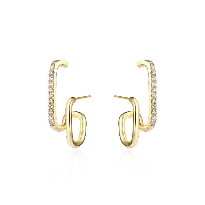 Geometric Zircon Earrings