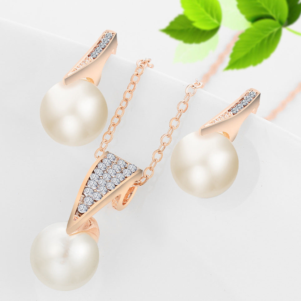 Pearl Necklace Earring Set