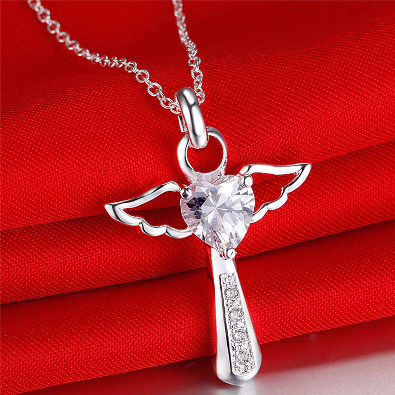 Purple zircon crystal necklace