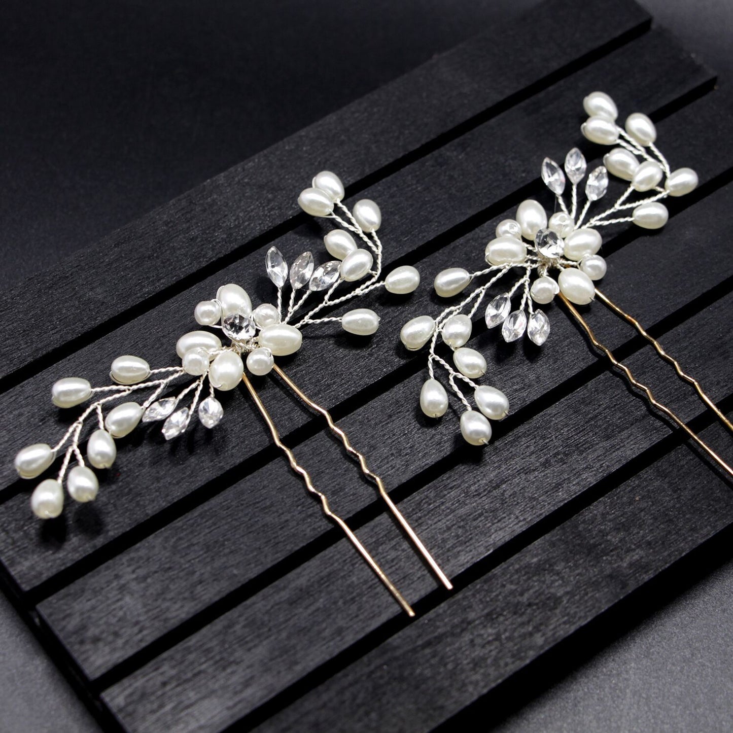 bride handmade pearl crystal Clip Wedding headdress hairpin pin