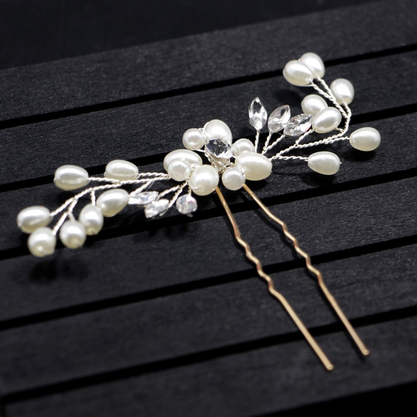 bride handmade pearl crystal Clip Wedding headdress hairpin pin