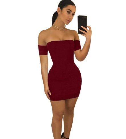 summer sexy short-sleeved bag hip skirt nightclub dress