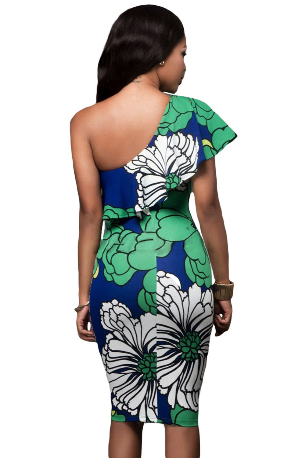 strapless rose print dress
