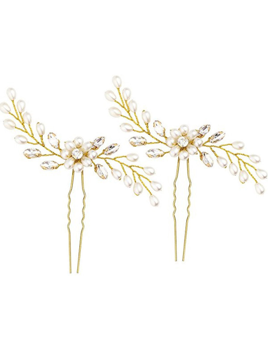 bride handmade pearl crystal Clip Wedding headdress hairpin pin