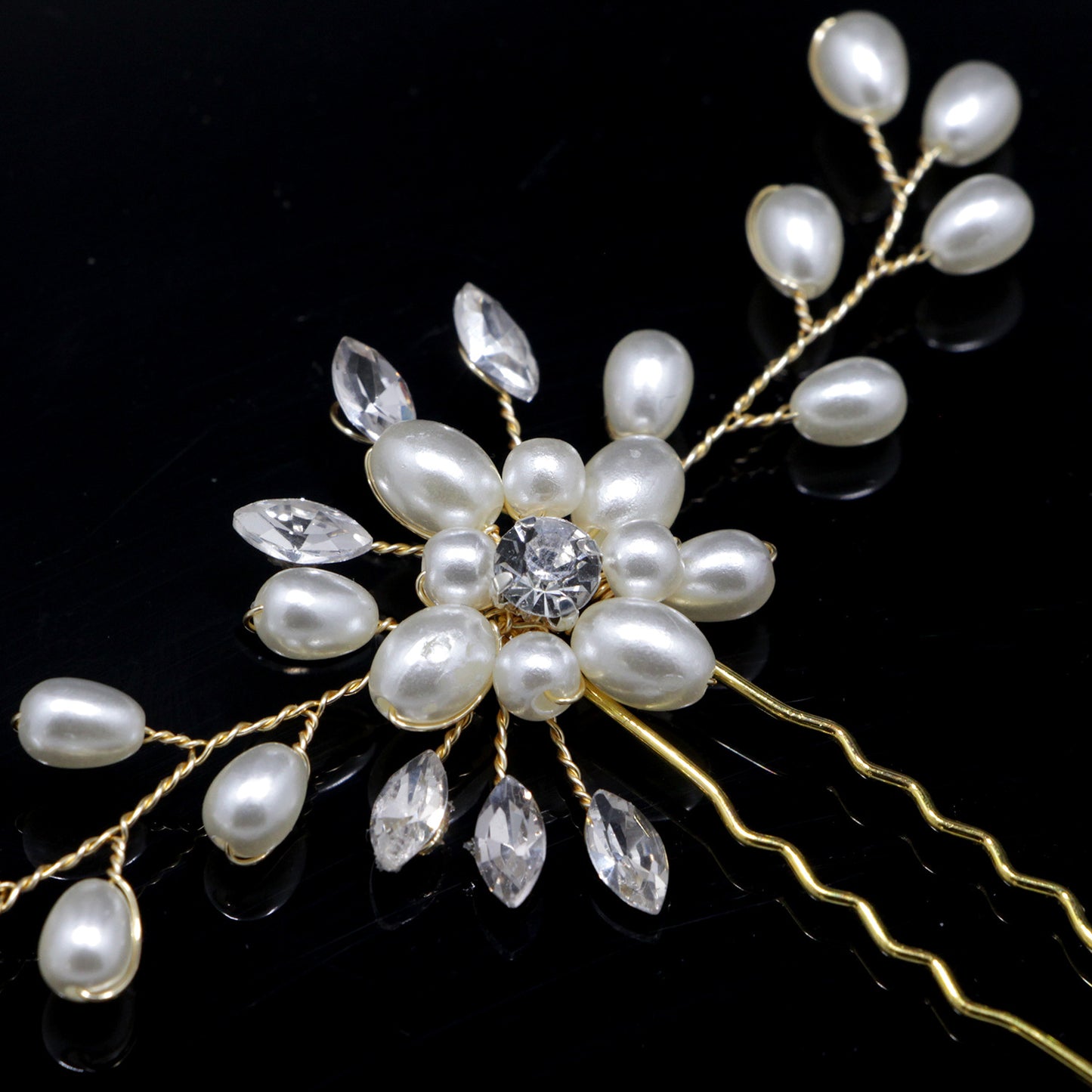 bride handmade pearl crystal Clip Wedding headdress hairpin pin
