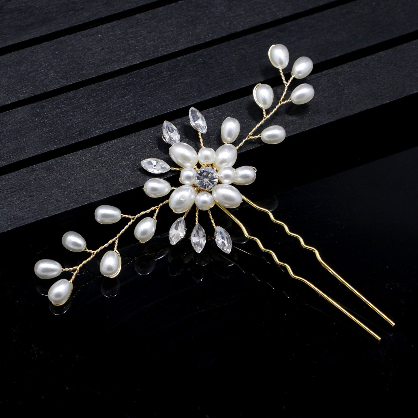 bride handmade pearl crystal Clip Wedding headdress hairpin pin
