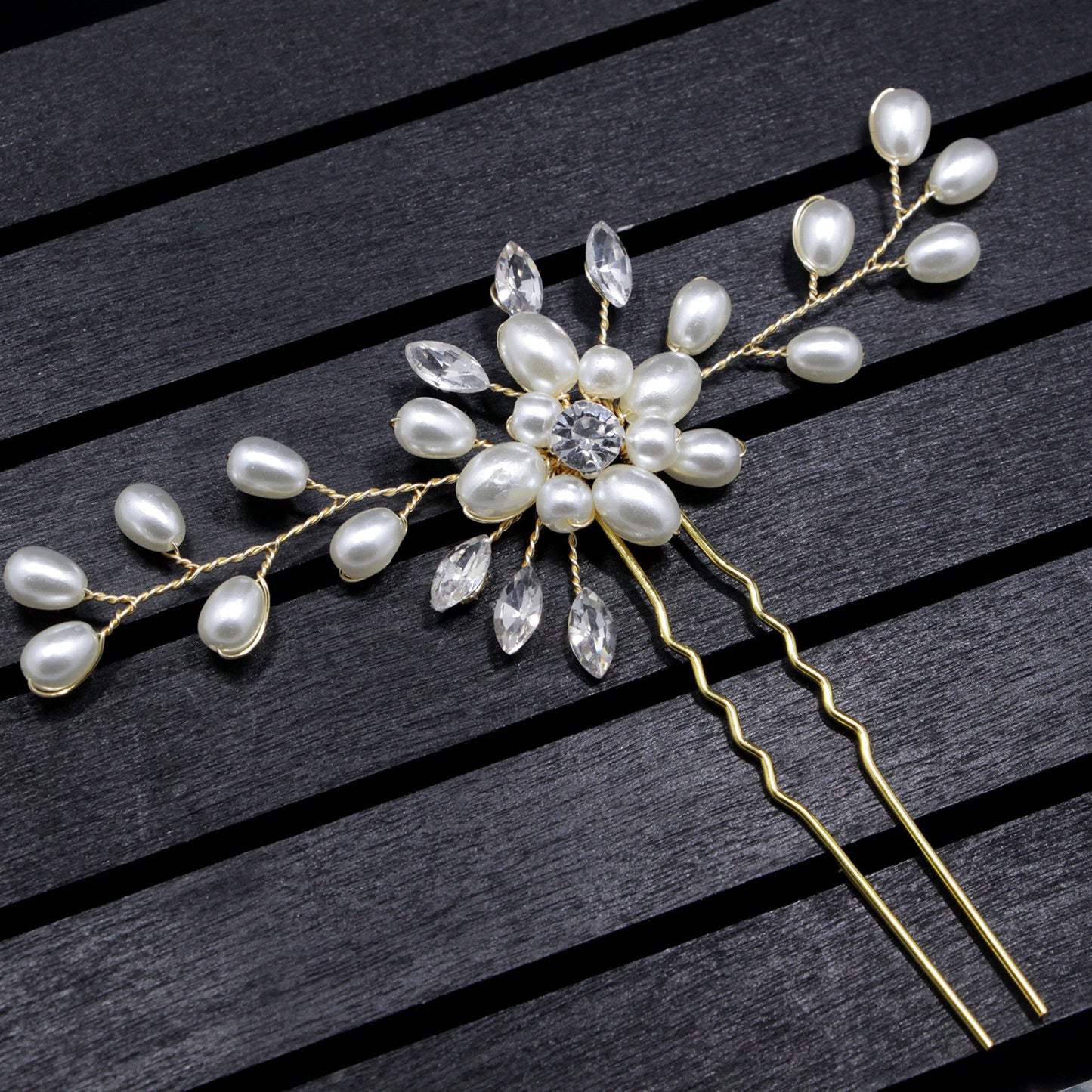 bride handmade pearl crystal Clip Wedding headdress hairpin pin