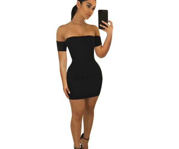 summer sexy short-sleeved bag hip skirt nightclub dress