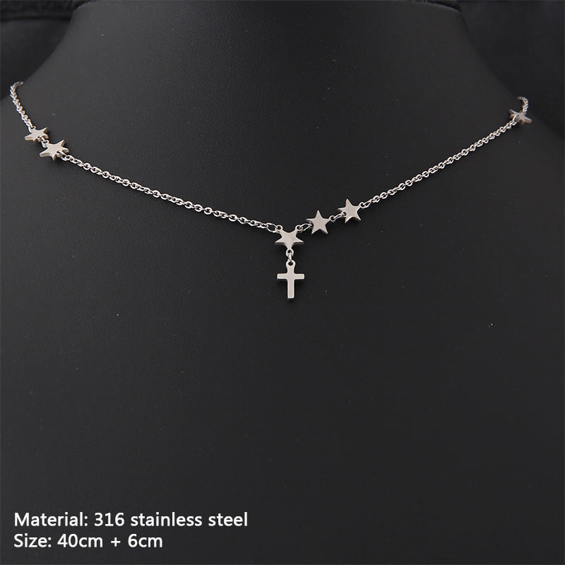 Cross Bead Clavicle Chain