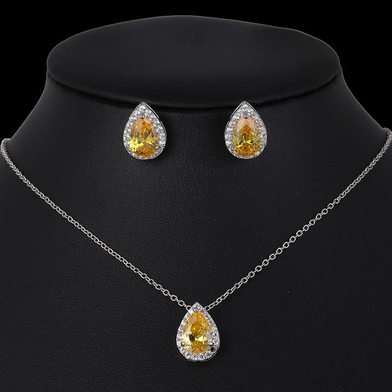 Water drop earrings necklace set