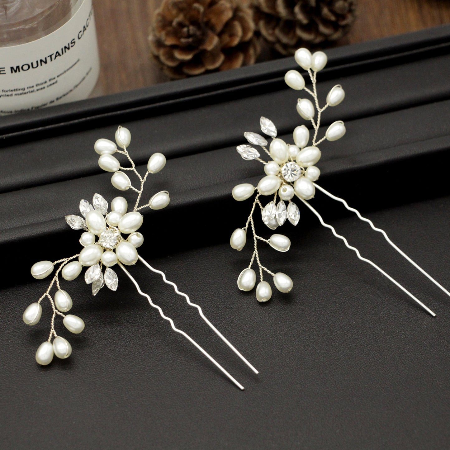bride handmade pearl crystal Clip Wedding headdress hairpin pin