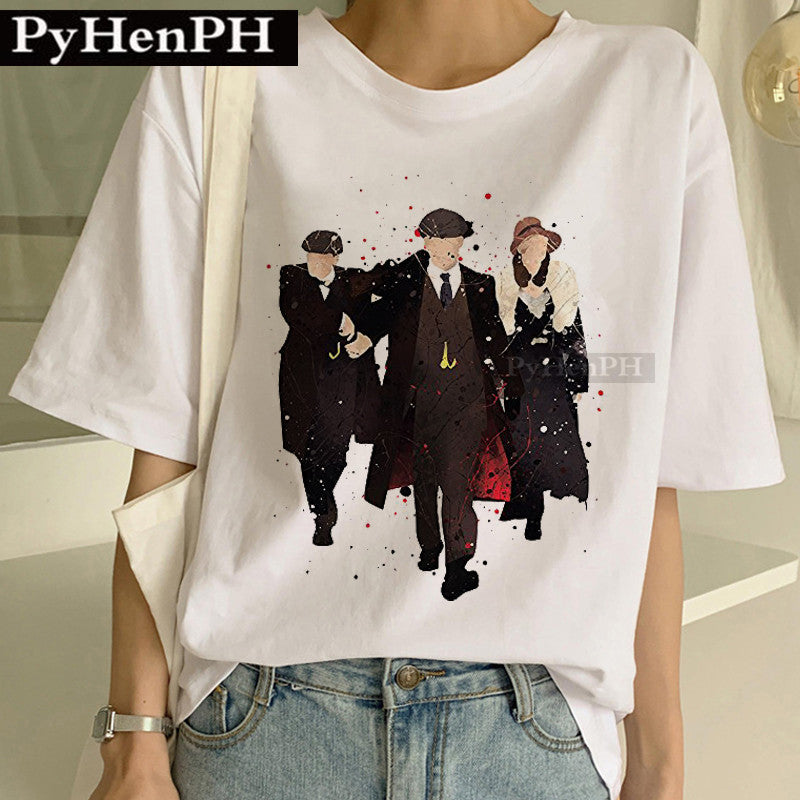Peaky Blinder Peripheral Printed T-shirt Male And Female Couple Short Sleeve T-shirt