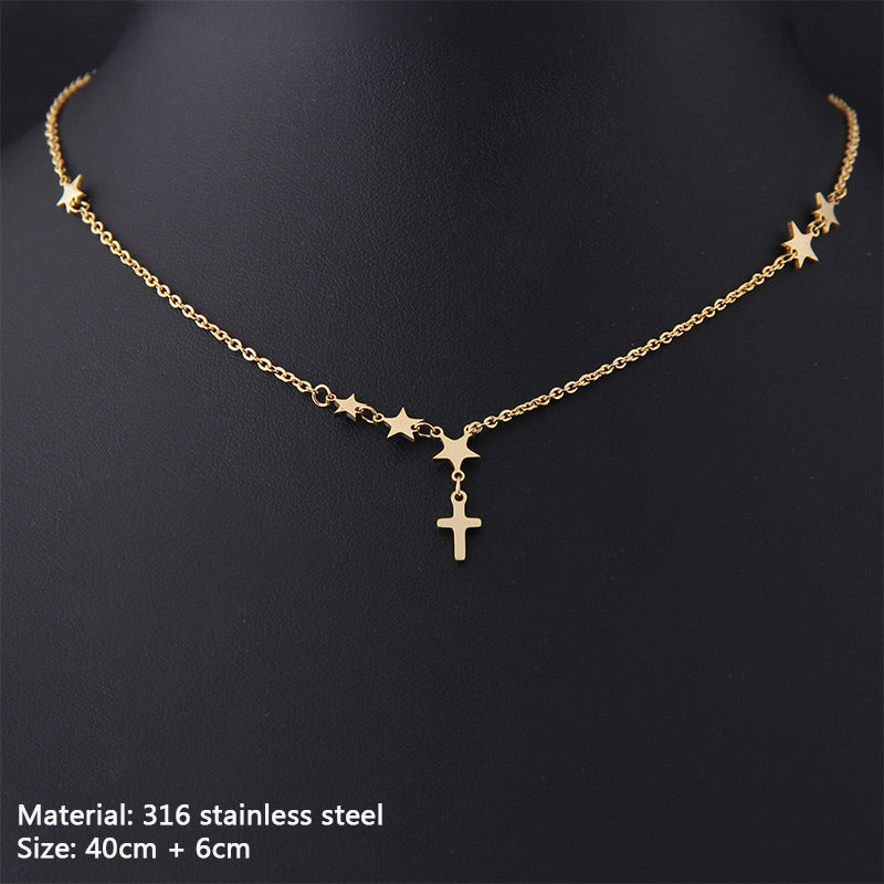 Cross Bead Clavicle Chain