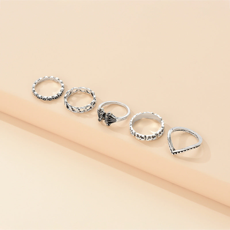 Fashion Retro Geometric Hollow Flower Moon Flower