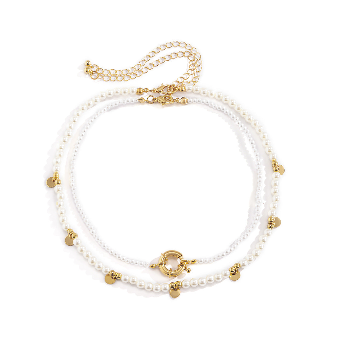 Geometric Round Bead Necklace