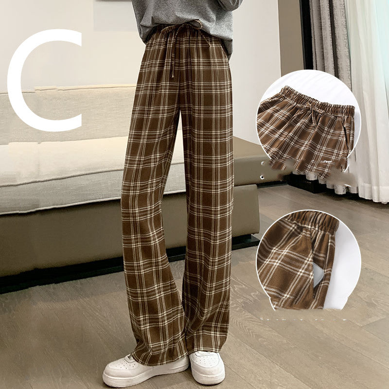 Loose Straight-leg Casual Plus Fleece Wide-leg Trousers