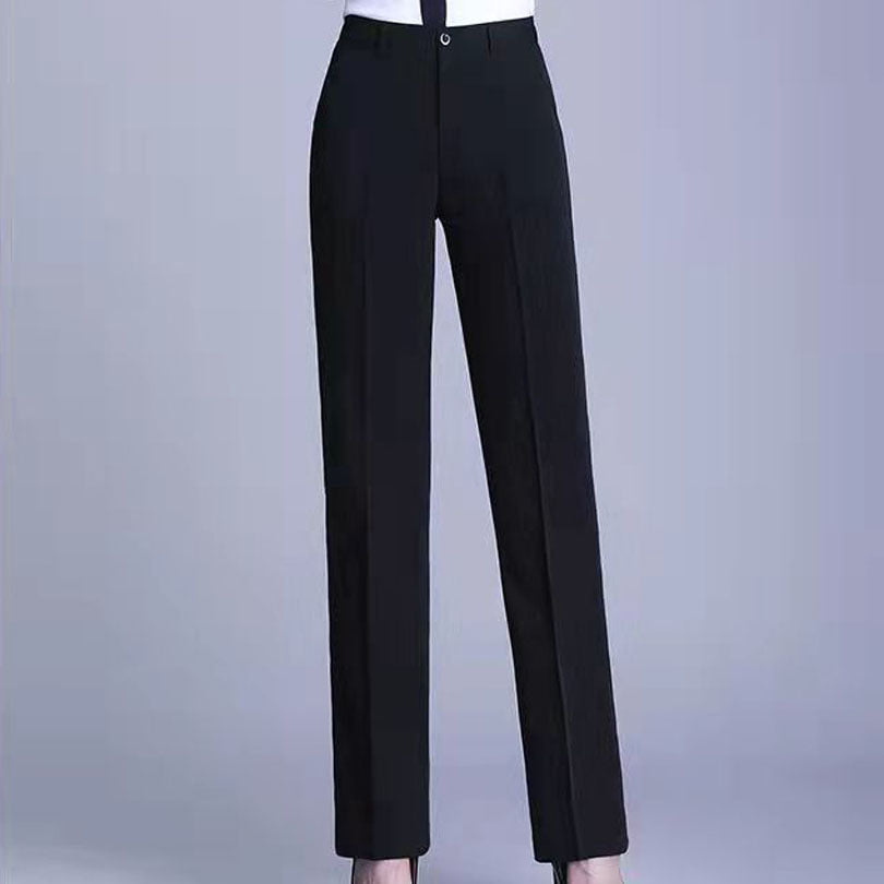 Wide Leg Long Pants Black Professional Straight Pants