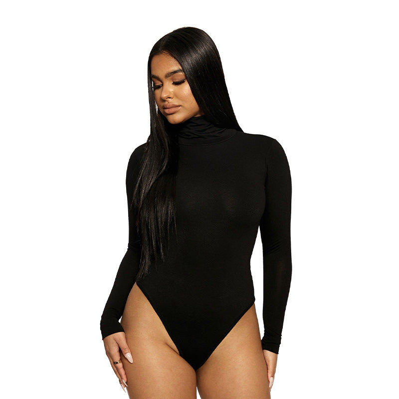 Skinny Amazon Solid Color Sexy Slim Ladies Bodysuit