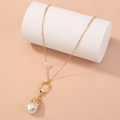 Fashion Women's Pearl Earrings Necklace