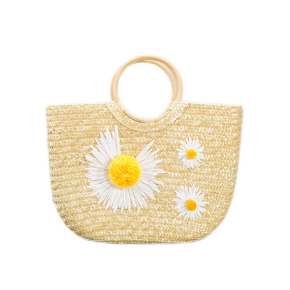 Little Daisy Straw Handbag Beach Holiday