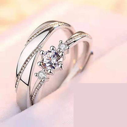 Sterling Silver Jewelry Couple Ring Female Wedding Ring Pair Ring