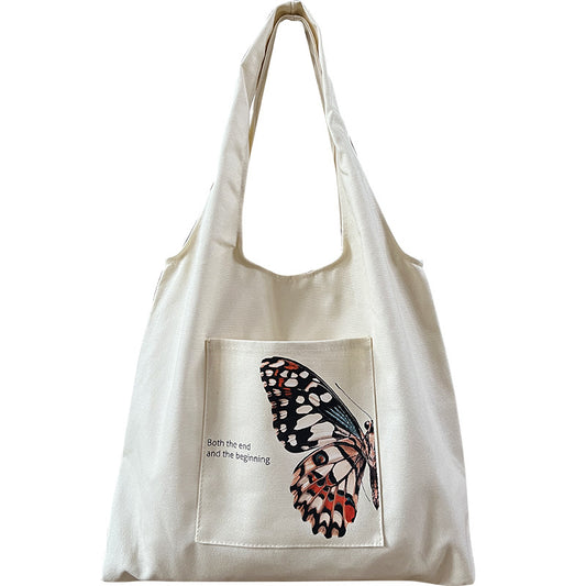 Butterfly Painting One Shoulder Canvas Bag