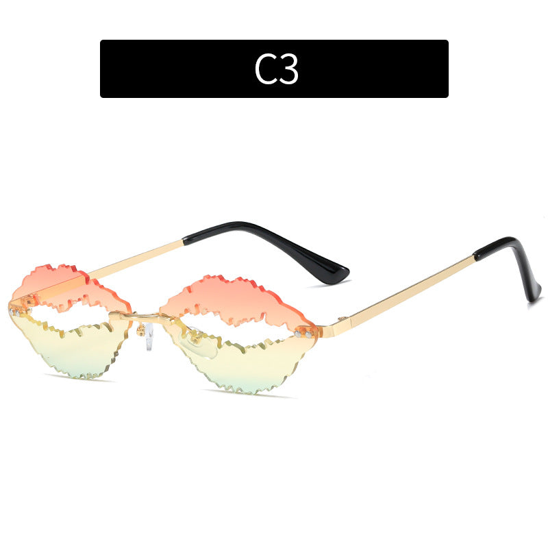 Lips Style Rimless Sunglasses