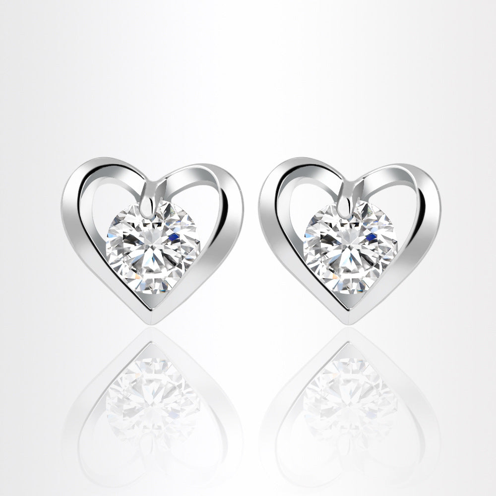 love metal heart earrings