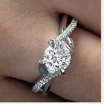 Simple fashion ladies zircon ring Engagement proposal ring ring jewelry