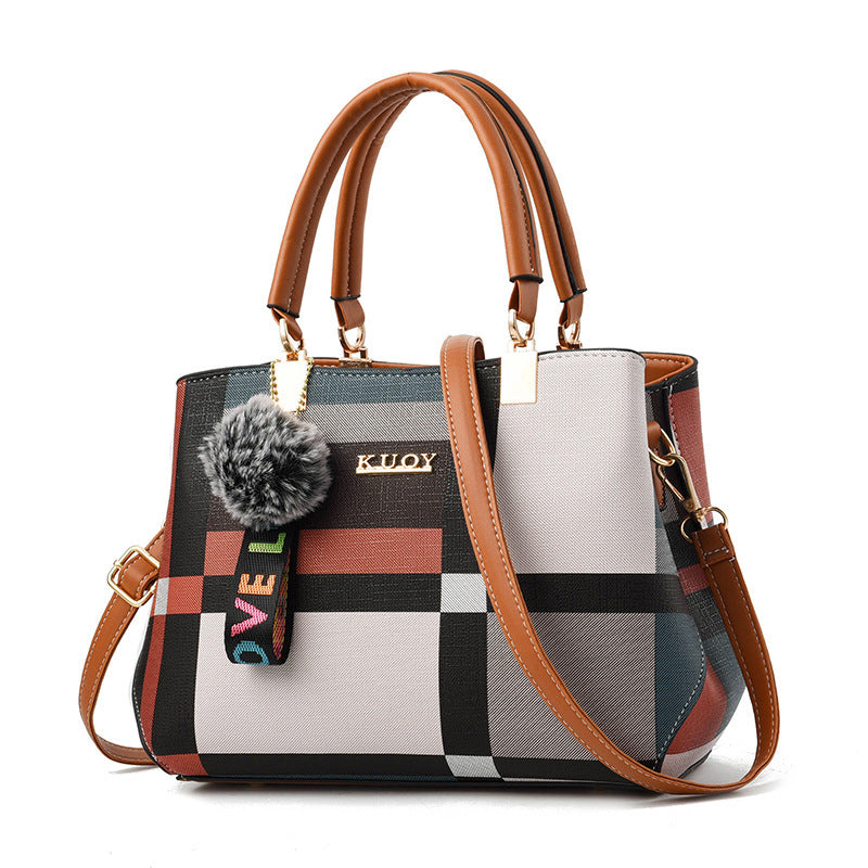 Checked fashion one-shoulder bag