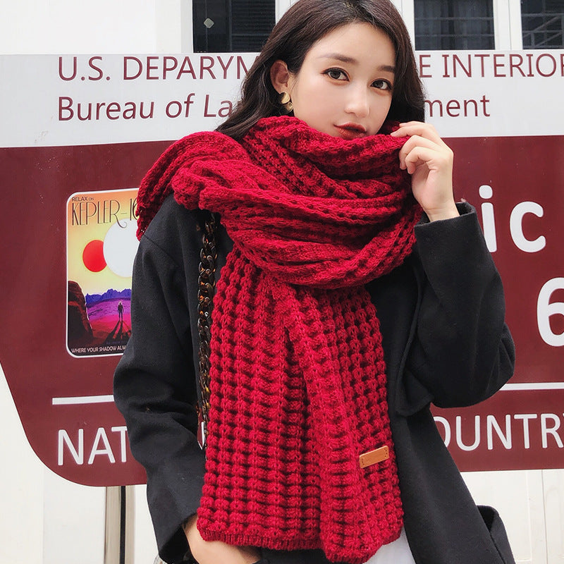 Simple Thick Warm Woolen Scarf