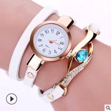 Fashion casual winding table, big eyes ladies winding watch