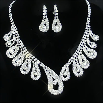 Bride Wedding Accessories Diamond Suit Set Big Chain Necklace Set