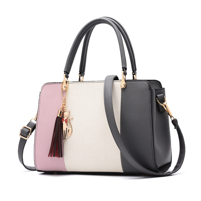 Contrasting color handbag