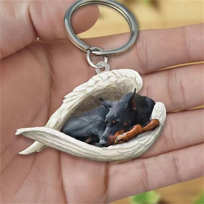 Sleeping Angel Pet Keychain