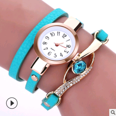 Fashion casual winding table, big eyes ladies winding watch