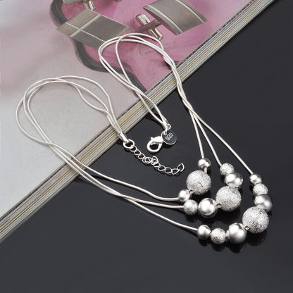 Bead Necklace Jewelry Electroplating Silver