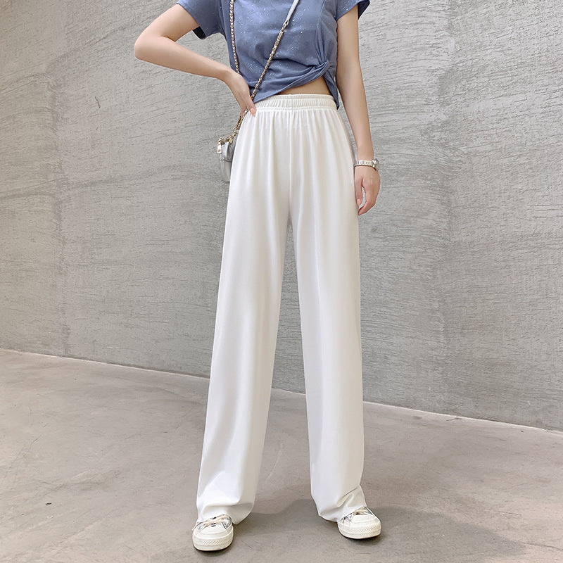 wide leg pants drape loose and thin straight-leg pants