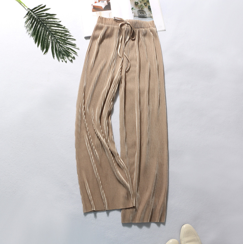 High waist vertical spring and summer casual pants