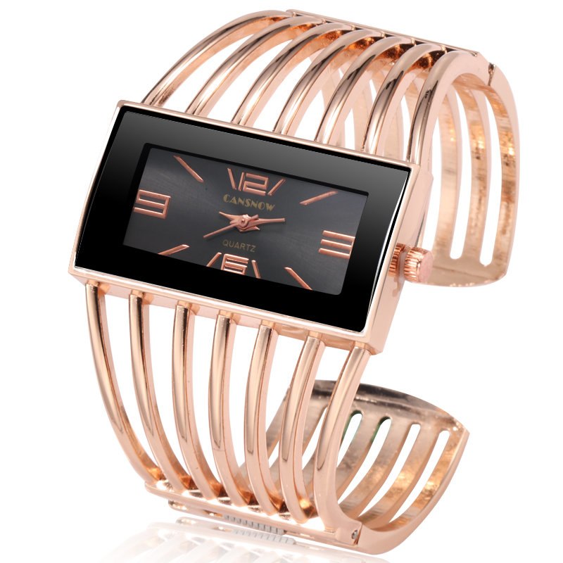 Luxury Fashion Rose Gold Bangle Watch