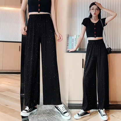 Chiffon trousers straight starry pants