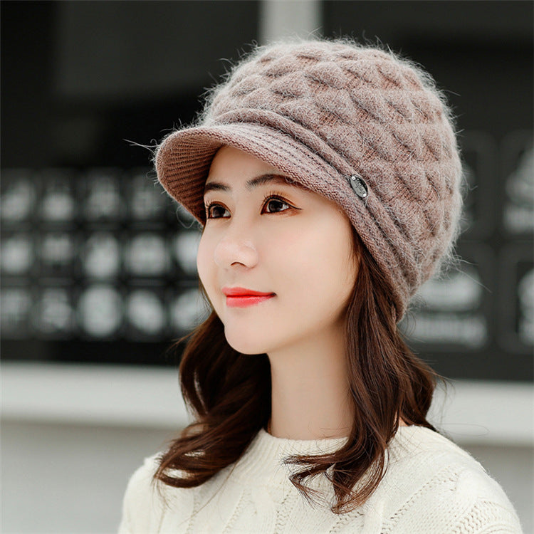 Plush thick warm ear protection scarf hat