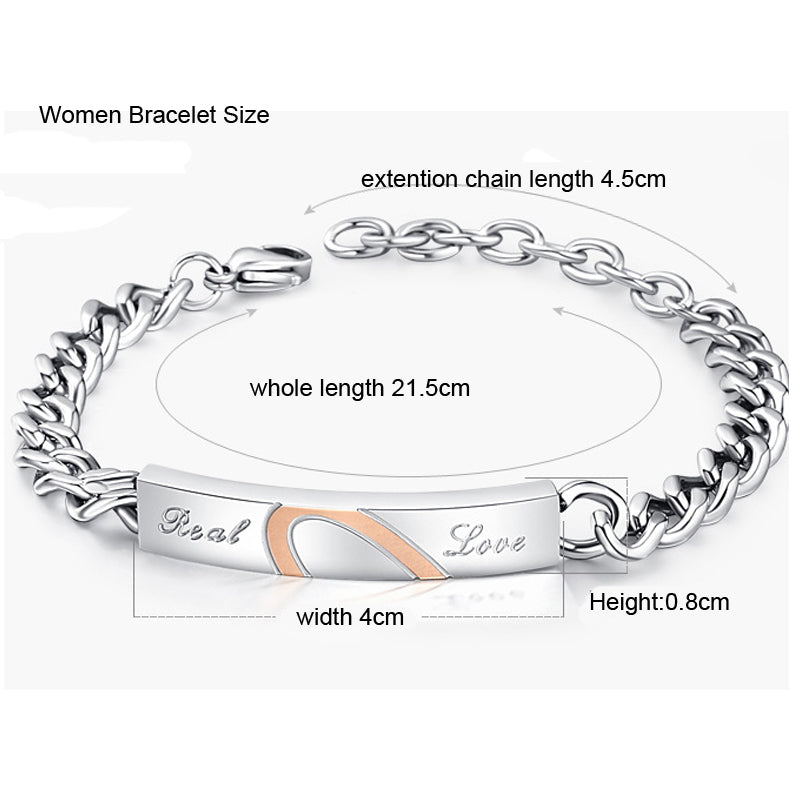 titanium steel love couple bracelet