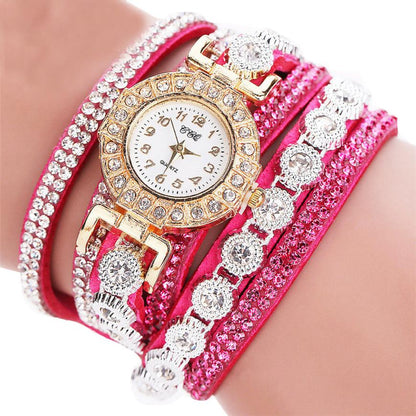 Leather Rhinestone Watch