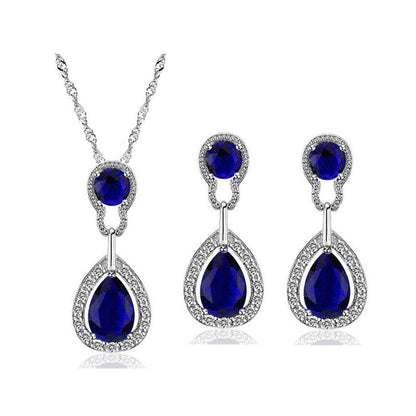 Necklace earrings zircon set