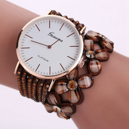 Flowers Watches Women Dress Elegant Quartz Bracelet Watch