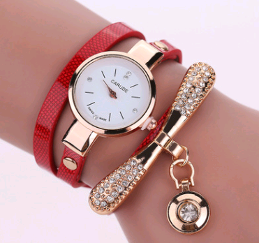 Casual three-ring winding bracelet watch